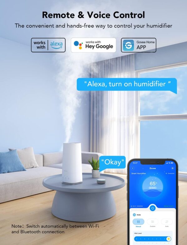 Govee 4L Smart Humidifier, Top Fill Cool Mist, WiFi Control, 36H Runtime - Image 3