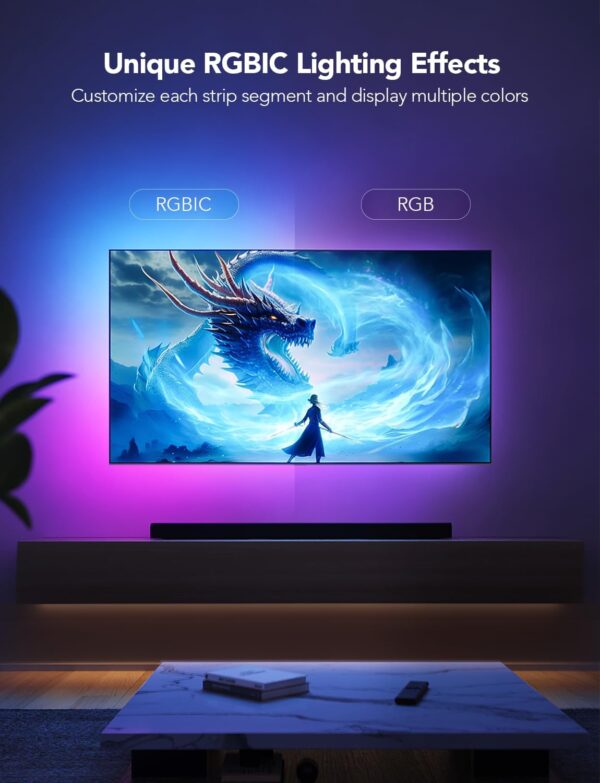 Govee TV LED Backlight - RGBIC for 40-50 inch TVs, Music Sync, Wi-Fi & Bluetooth Control, 77 Scene Modes - Image 2