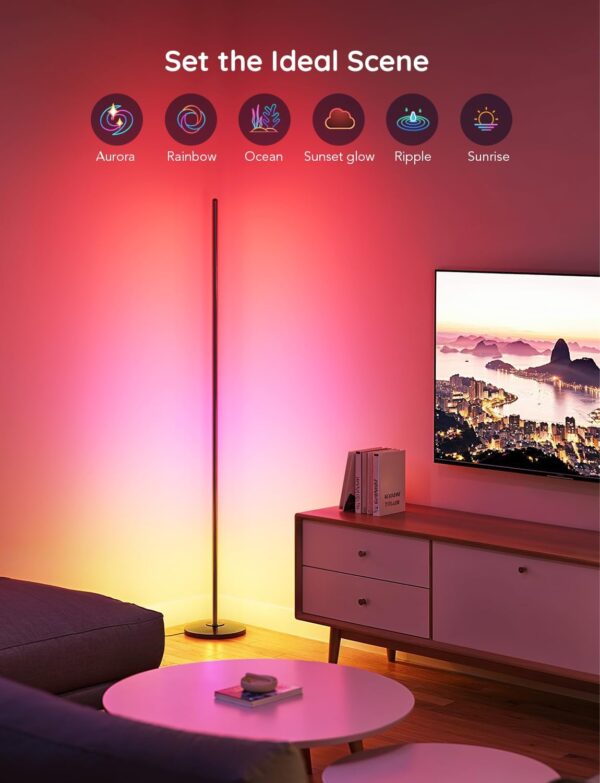 Govee RGBIC Floor Lamp - 1000 Lumen, Alexa Compatible, Music Sync, 16 Million Colors, Modern Corner Lamp - Image 3