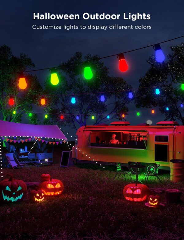 Govee Smart Outdoor String Lights H7021 - 96ft (2x48ft), RGBIC, WiFi Control, Halloween & Christmas Decor, IP65 Waterproof - Image 3