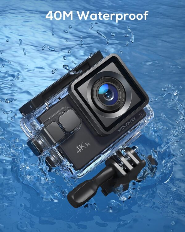 WOLFANG GA100 Action Camera 4K 20MP Waterproof 40M Underwater Camera - Image 5