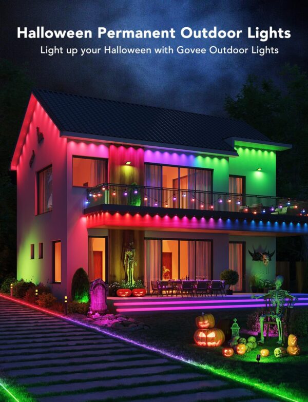 Govee Permanent Outdoor Lights - 100ft, RGBIC, 75 Scene Modes, IP67 Waterproof, Halloween & Christmas Decor - Image 3