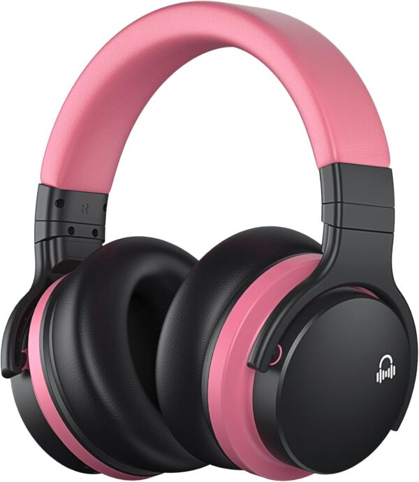 MOVSSOU E7 Active Noise Cancelling Headphones Bluetooth Headphones - Baby Pink