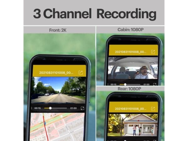 GekoGear Scout Pro 3-Channel Wi-Fi Dash Cam | 2K Camera - Image 5