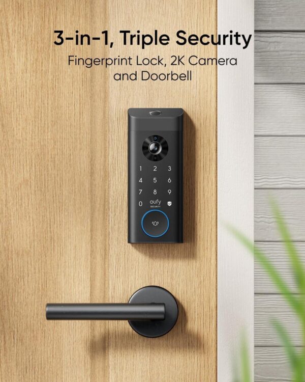 Eufy Security E330 Video Smart Lock - 3-in-1 Camera, Doorbell, Fingerprint Entry - Image 2