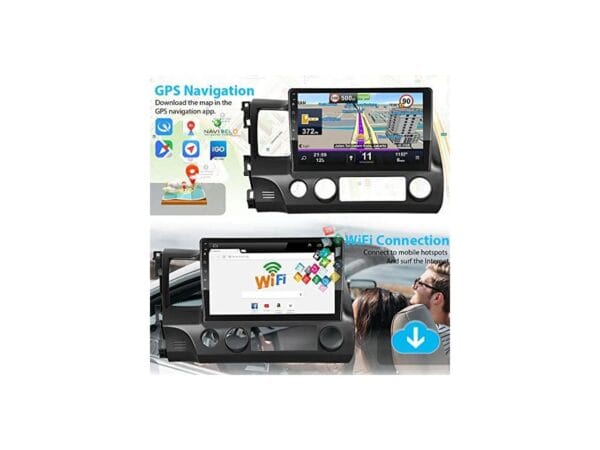 Podofo Car Stereo for Honda Civic 2006-2011 - Android Touch Screen Radio, Bluetooth, GPS, WiFi, RDS, Backup Camera - Image 3