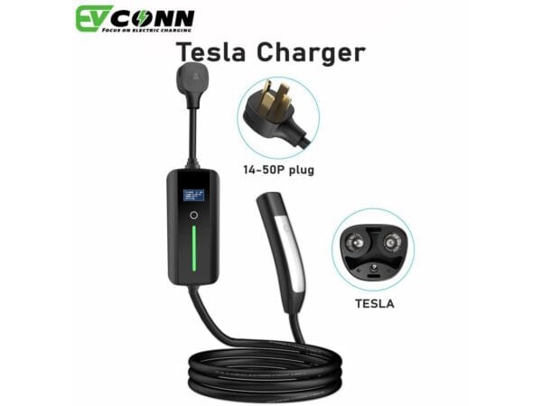 EVCONN Level 2 Tesla Charger, 240V, 32Amp, NEMA 14-50 Plug, 16.4ft Extension Cord, Portable Charger for All Tesla Models X/Y/S/3 - Image 2