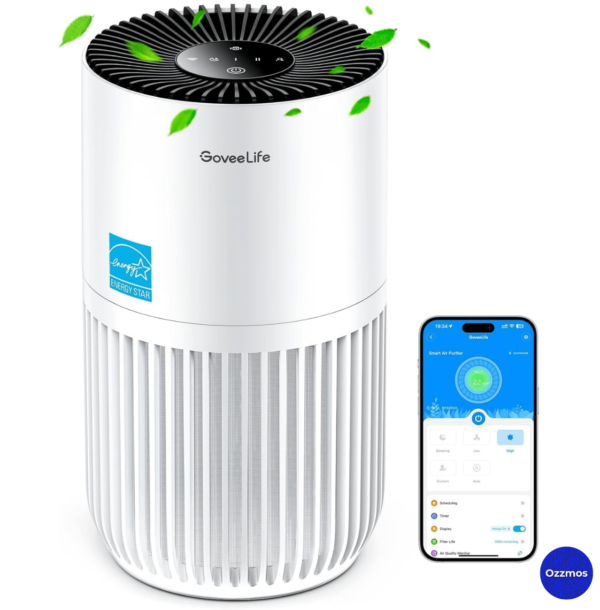 GoveeLife Mini HEPA Air Purifier, Smart Filter, App & Alexa Control, Portable with 3 Speeds