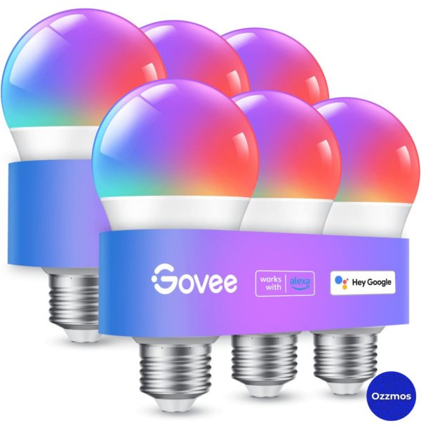 Govee Smart Light Bulbs - 800 Lumen, WiFi & Bluetooth, Music Sync, 16 Million Colors, 6 Pack