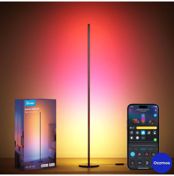 Govee RGBIC Floor Lamp - 1000 Lumen, Alexa Compatible, Music Sync, 16 Million Colors, Modern Corner Lamp