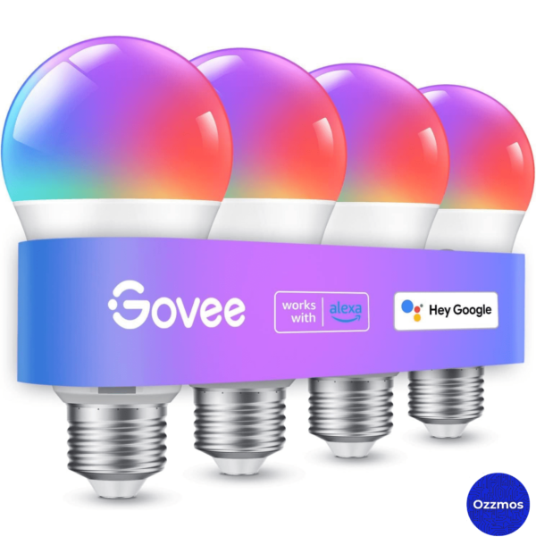 Govee Smart Light Bulbs - A19, 800 Lumens, WiFi & Bluetooth, Music Sync, 16 Million Colors, 4 Pack