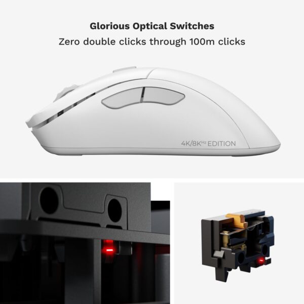 Glorious Gaming Model D 2 PRO 4K/8K White Wireless Gaming Mouse - Image 3