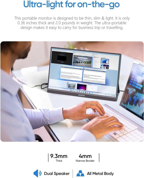 ARZOPA 17.3" Portable Monitor - Image 2